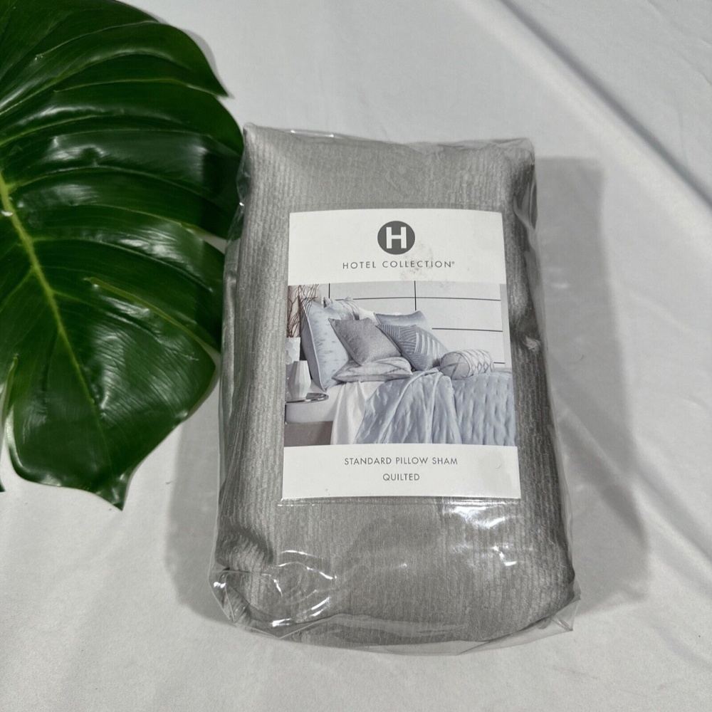 NIB $135 [ 1 Standard ] Quilted Pillow Sham for Hotel Collection Glint Grey‎
